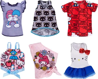 Produktbild von Mattel Barbie Fashions Oberteile (Motivauswahl) Hello Kitty Top rot