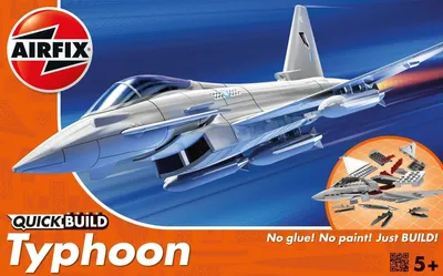 Obrázek produktu pro Airfix Eurofighter Typhoon, Model letadla s pevnými křídly, Montážní sada, Eurofighter Typhoon, 27 kusů, 5 rok/roky, Vojenské letadlo