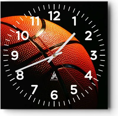 Produktbild von Wanduhr - Quadrat - Glasuhr - Basketball Spiel Sport - 30x30cm - Schleichendes Uhrwerk - Lautlos - zum Aufhängen bereit - Dekoration Modern - Wanddekoration aus Glas - C4AC30x30-2225