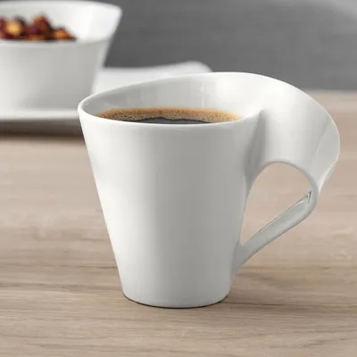 Image de Villeroy & Boch Vorteilset 6 Stück NewWave Caffè Becher mit Henkel Premium Porcelain weiß 1024849651
