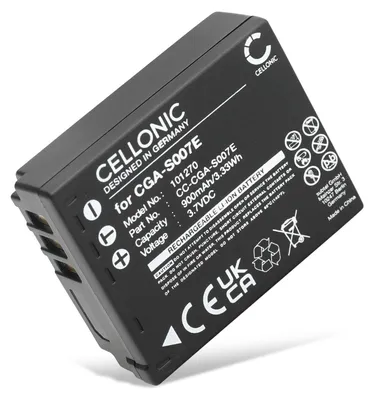 Immagine prodotto di CELLONIC 1x Batteria per Fotocamera Compatibile con Panasonic Lumix DMC-TZ5, Lumix DMC-TZ3, Lumix DMC-TZ4, CGA-S007 – (900mAh, 3.7V)