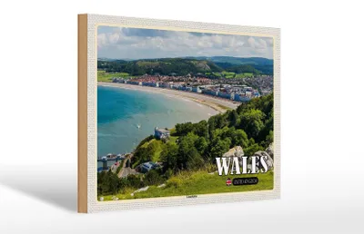 Produktbild von Holzschild Reise 30x20cm Wales United Kingdom Llandudno Seebad