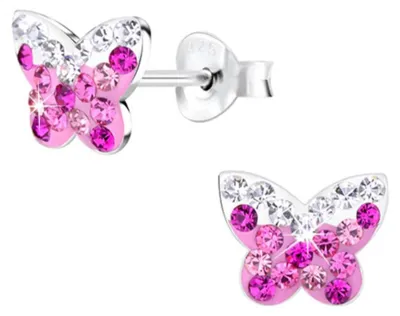 Produktbild von Schmetterling Ohrstecker Kristall Ohrringe Silber 925