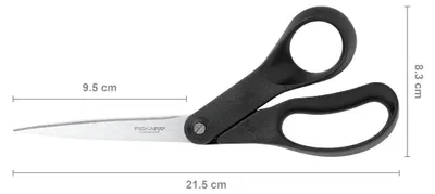 Produktbild von Fiskars 1023817, Erwachsener, Gerader Schnitt, Einzelbild, Schwarz, Edelstahl, Edelstahl, Universal