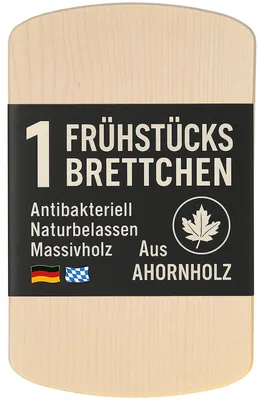 Productafbeelding van Houten ontbijtplank van massief ahorn - 24x15x1cm, antibacterieel en hygiënisch