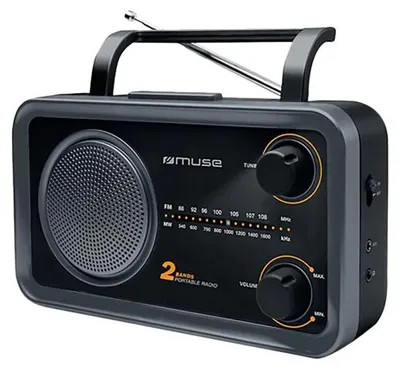 Produktbild von Muse M-06DS, Tragbar, Analog, FM, MW, 7,62 cm (3"), 3,5 mm, Schwarz, Grau