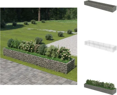 Obrázek produktu pro vidaXL Gabionový vyvýšený záhon Pozinkovaná ocel 450×90×50 cm - Květináče a květináče
