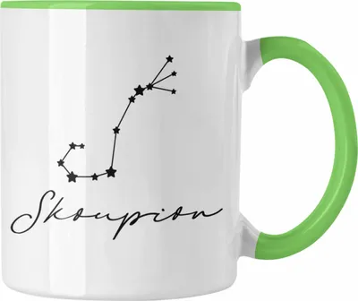 Produktbild von Trendation - Skorpion Sternzeichen Tasse Geschenk Horoskop Tierkreiszeichen (Grün)