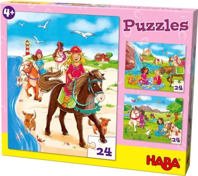 Produktbild von Puzzles Pferdefreundinnen. 3 Motive je 24 Teile