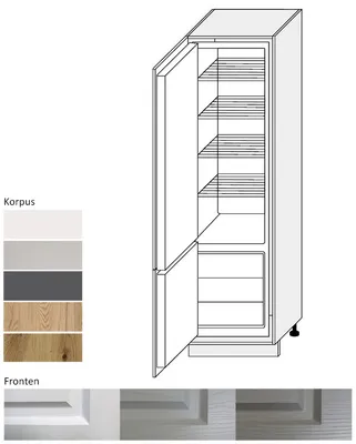 Image de Meuble de rangement pour réfrigérateur EB-D14/DL/60/207, 60 cm, couleur du corps et de la façade au choix