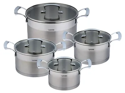 Produktbild von Kinghoff Topfset mit Deckel, 8-teilig, Induktion