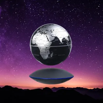 Image de Globe noir-argent en lévitation GEOLITE
