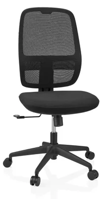Produktbild von hjh OFFICE Profi Bürostuhl Minoro B Ergonomischer Schreibtischstuhl ohne Armlehnen Stoff / Netzstoff Schwarz Drehstuhl für Büro, Zuhause