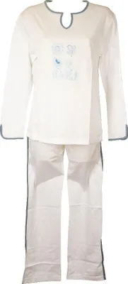 Produktbild von Damen-Pyjama RAGNO Langarm aus reiner Baumwolle, lange Hose, Artikel N75541, Taglia 44, Cotone 100%