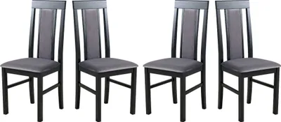 Image de Chaise de salle à manger - Set 4x Nilo 2, noir, Kronos 22
