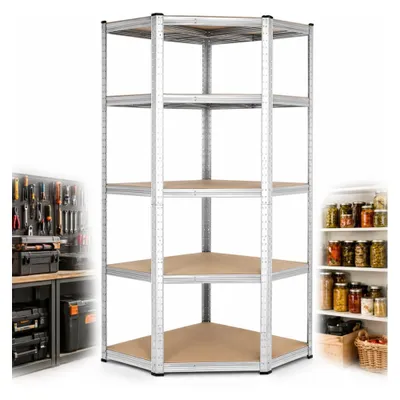 Zdjęcie produktu dla Bauhus Regał Narożny Magazynowy 180x90x40 Metalowy 5 Półek 875 Kg do Garażu Magazynu Warsztatu