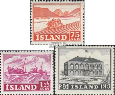 Produktbild von Briefmarken Island 1952 Mi 275-277 (kompl.Ausg.) postfrisch Freimarken