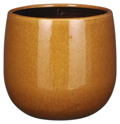 Produktbild von Mica Decorations - Blumentopf - Keramik- ockergelb- leicht gesprenkelt -21x19cm