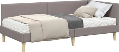 Zdjęcie produktu dla Rama Łóżka Narożnego z Materacem Inny 2 pcs Ciemnoszary tkanina