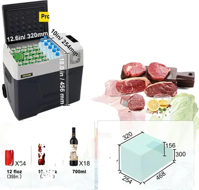 Immagine prodotto di Frigorifero portatile, tecnologia di raffreddamento a compressore, opzioni di alimentazione versatili, 53Qt 50L