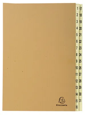 Immagine prodotto di Exacompta, raccoglitore a teczka con 31 scomparti, formato DIN A4, colore marrone kraft