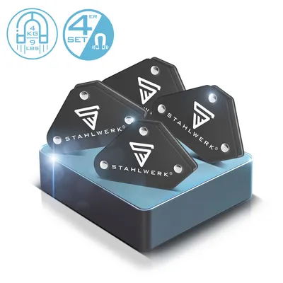 Immagine prodotto di STAHLWERK Set di 4 angolari magnetici per saldatura 4 kg 9 lbs Magnete per saldatura Angolare magnetico