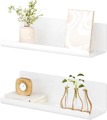 Produktbild von Famanu Wandregal Set von 2 - schwebendes Wandregal - Acryl - Weiß - 30 x 10 x 8 cm