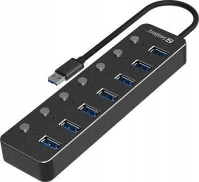 Obrázek produktu pro Sandberg 134-33, USB 3.2 Gen 1 (3.1 Gen 1) Type-A, USB 3.2 Gen 1 (3.1 Gen 1) Type-A, 5000 Mbit/s, Černá, Hliník, 0,24 m