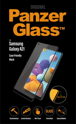 Zdjęcie produktu dla PanzerGlass E2E Regular szkło hartowane do Samsung Galaxy A21, z czarną ramką