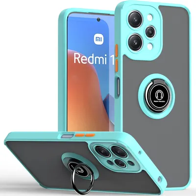 Image de Étui pour Xiaomi Redmi 12 étui TPU translucide mat avec support d'anneau et stand Bleu