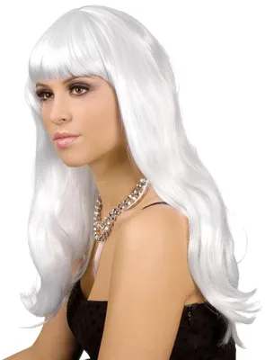 Produktbild von Lange Haare weiß - Kostüm Perücke für Fasching