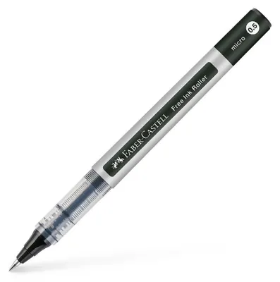Produktbild von Faber-Castell 348502 – Tintenroller, 0,5 mm, Schwarz. Packung mit 12 Stück.