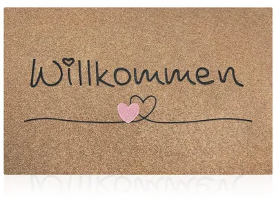 Produktbild von Fußmatte Außen Willkommen Türmatte rutschfest Schlammabsorbierend Braun 60 x 40 cm