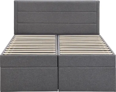 Produktbild von Merax Boxspringbett 140x200cm mit Bettkästen ohne Bodenplatte, Polsterbett mit Lattenrost aus Metallrahmen und Großer Stauraum, Doppelbett Funktionsbett, Grau