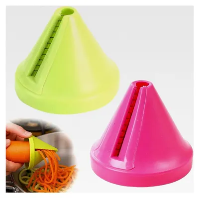 Produktbild von 2er-Set Zucchini-Spaghetti-Schneider – manueller Gemüseschneider aus Kunststoff und Edelstahl