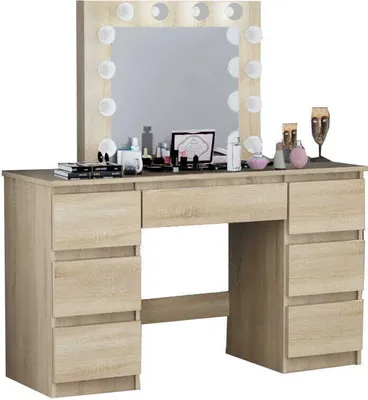 Produktbild von Schminktisch Mit Spiegel 12 Led Visagist Beti7 Eiche Sonoma