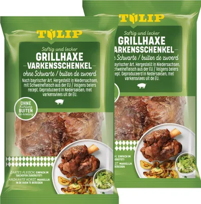 Produktbild von TULIP Haxe ohne Schwarte 2x 500g - Vakuumverpackt - Grillhaxe für Backofen oder Grill