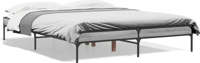 Productafbeelding van Maison Exclusive - Bedframe, grijs Sonoma, 140x200 cm, gemaakt van houtvezel en metaal