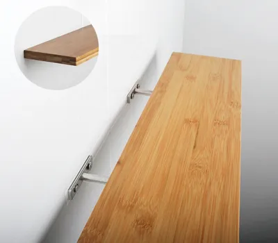 Immagine prodotto di 1 coppia di mensole galleggianti per mensola a muro, mensola galleggiante invisibile | mensola in legno da 3 pollici - supporto per mensola invisibile per libreria sospesa | supporto per mensola da 76 mm nascosto - staffa per mensola a T