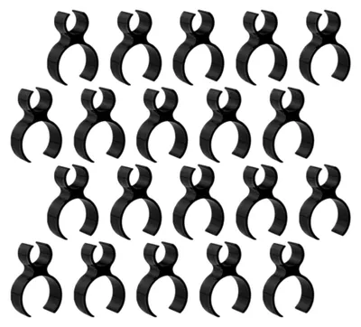 Produktbild von 20 Stück Schwarze Kunststoff-Flaschenhalterclips für Weinflaschen bei Hochzeiten und Feiern