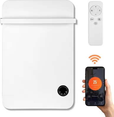 Produktbild von Jayseuw Wandmontage Handtuchtrockner Infrarotheizung 400W  - Temperaturregelung - Fernbedienung WiFi Smart App fähig, inkl. für Schlafzimmer, Badezimmer usw.