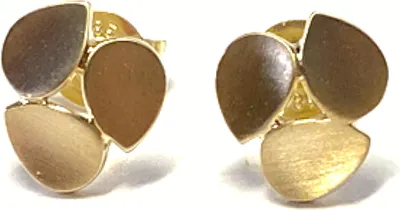 Produktbild von Ohrstecker 585/- Gelbgold matt einfarbig dezent floral