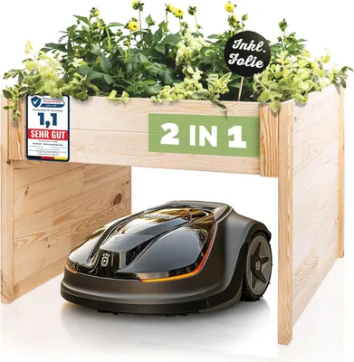 Produktbild von PATKAR Mähroboter Garage 79x73x56 cm – Wetter- & UV-beständig, Hochwertig,  Europe (Natur)