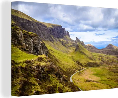 Produktbild von OneMillionCanvasses® - Leinwandbilder - 140x90 cm, Die Landschaft von Quiraing, Wandbilder Kunstdruck Wanddekoration