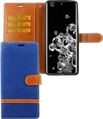 Produktbild von Samsung Galaxy S20 Ultra Handy Hülle Schutz-Tasche Case Cover Kartenfach Etui Wallet Blau