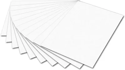 Produktbild von folia 6100 - Fotokarton Weiß, 50 x 70 cm, 300 g/qm, 10 Bogen - zum Basteln und kreativen Gestalten von Karten, Fensterbildern und für Scrapbooking