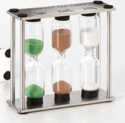 Produktbild von Sanduhr "Perfect Tea" Glas, ca. 3 x 9 x 8 cm für 3 verschiedene Ziehzeiten