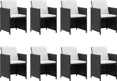 Produktbild von vidaXL 13-tlg. Garten-Essgruppe mit Auflagen Poly Rattan Schwarz