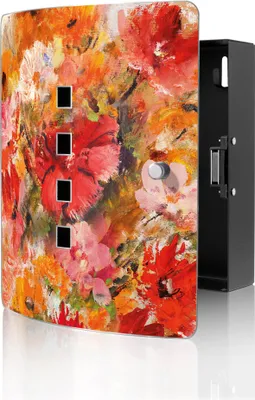 Zdjęcie produktu dla banjado designerska skrzynka na klucze ze stali nierdzewnej na 10 kluczy, szafka na klucze o wymiarach 24 x 21,5 x 7 cm z zamkiem magnetycznym, spadające kwiaty [BWSK 12351]
