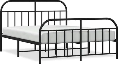Obrázek produktu pro vidaXL Postel s čelem a nohou kovová černá 183x213 cm